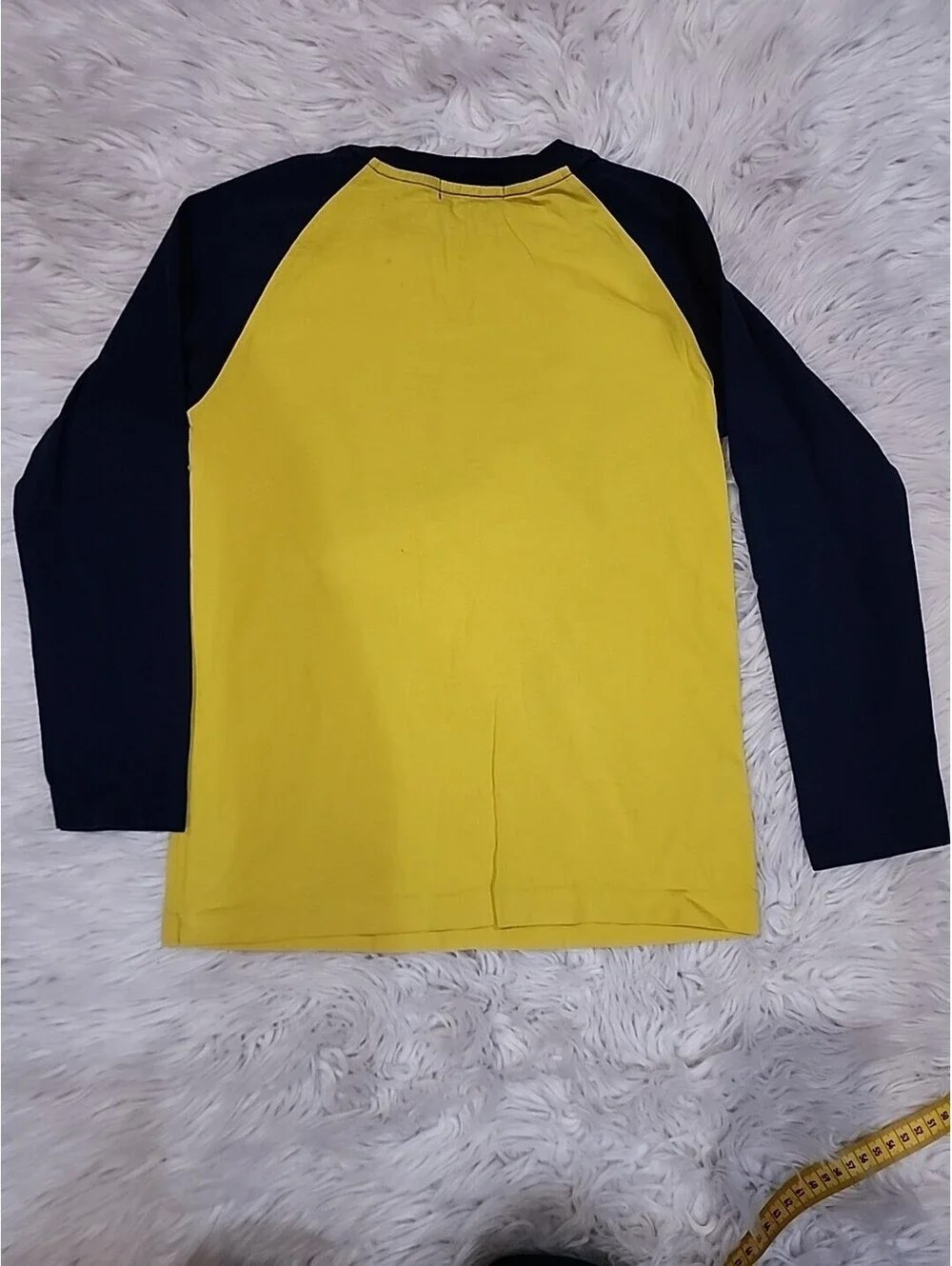 Polo Ralph Lauren Boys S8 Shirt Yellow Navy Sleeves Graphic POLO RN 41381 56658